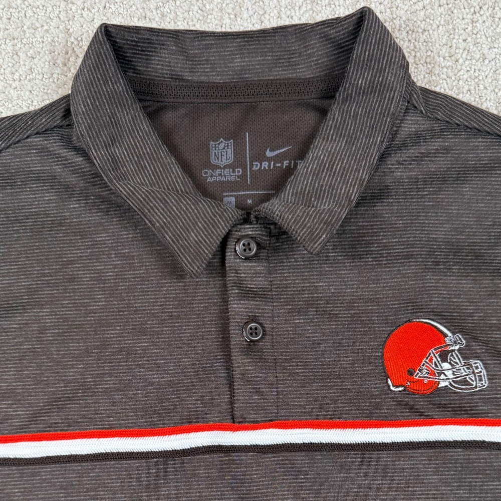 Nike Dri-Fit Mens Medium Cleveland Browns NFL On Field Golf Polo Shirt